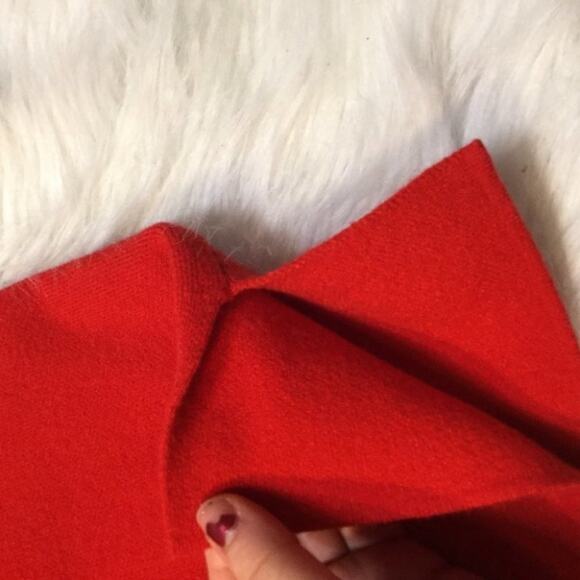 Tahari Red Zip Back 3/4 Sleeve Career Sweater Top Thick Modern Size Small S - Picture 6 of 12